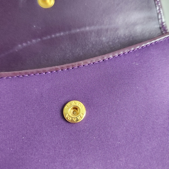 PRADA Purple Nylon and Leather Compact Wallet - Picture 9 of 15